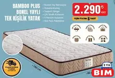 HOMEDİUS BAMBOO PLUS BONEL YAYLI TEK KİŞİLİK YATAK